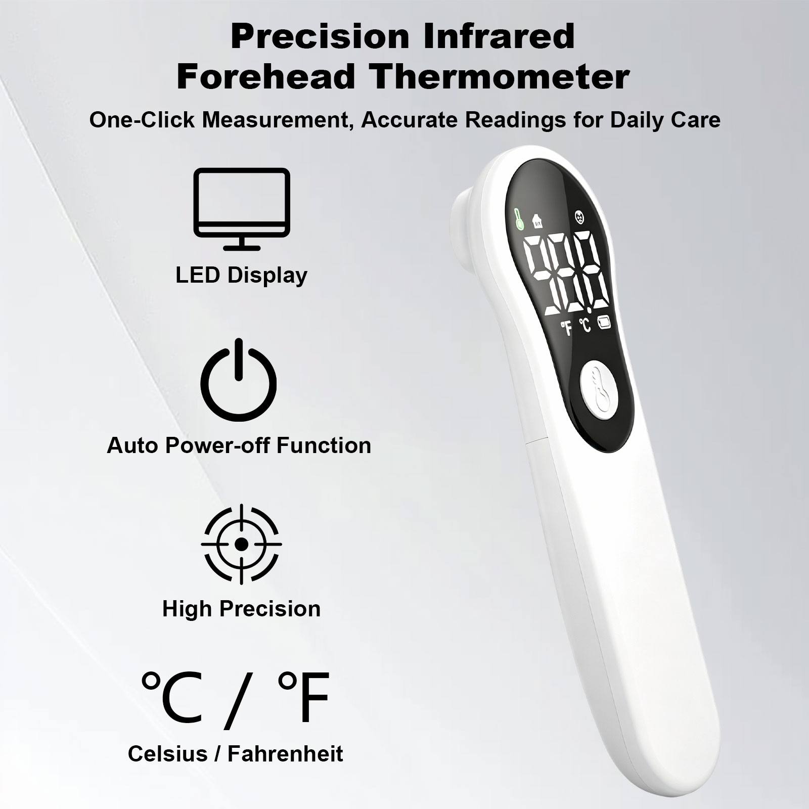 Instant Read Thermometer - مقياس حرارة للجبهة للبالغين والأطفال، مقياس