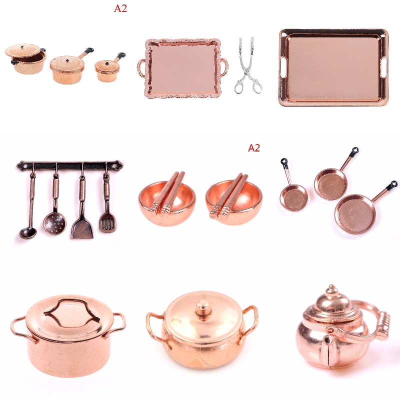 Kitchen Gadgets China - مقياس 1:12 دمية مصغرة لون الذهب