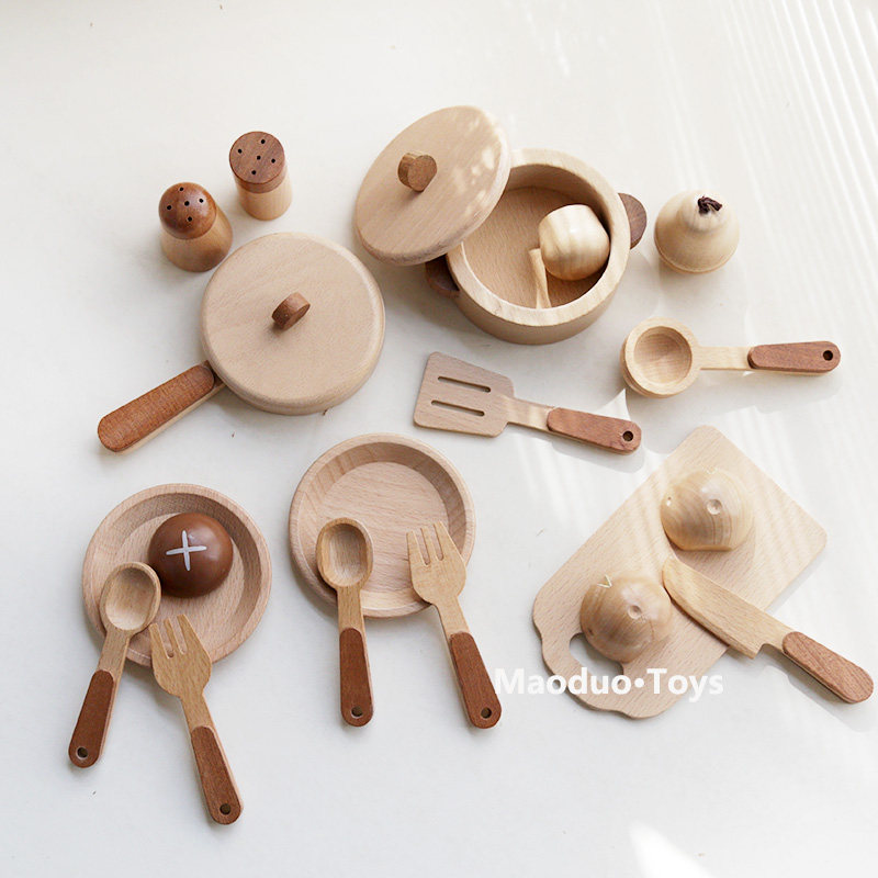Kitchen Gadgets For Kids - مجموعة ألعاب مطبخ خشبية للأطفال من