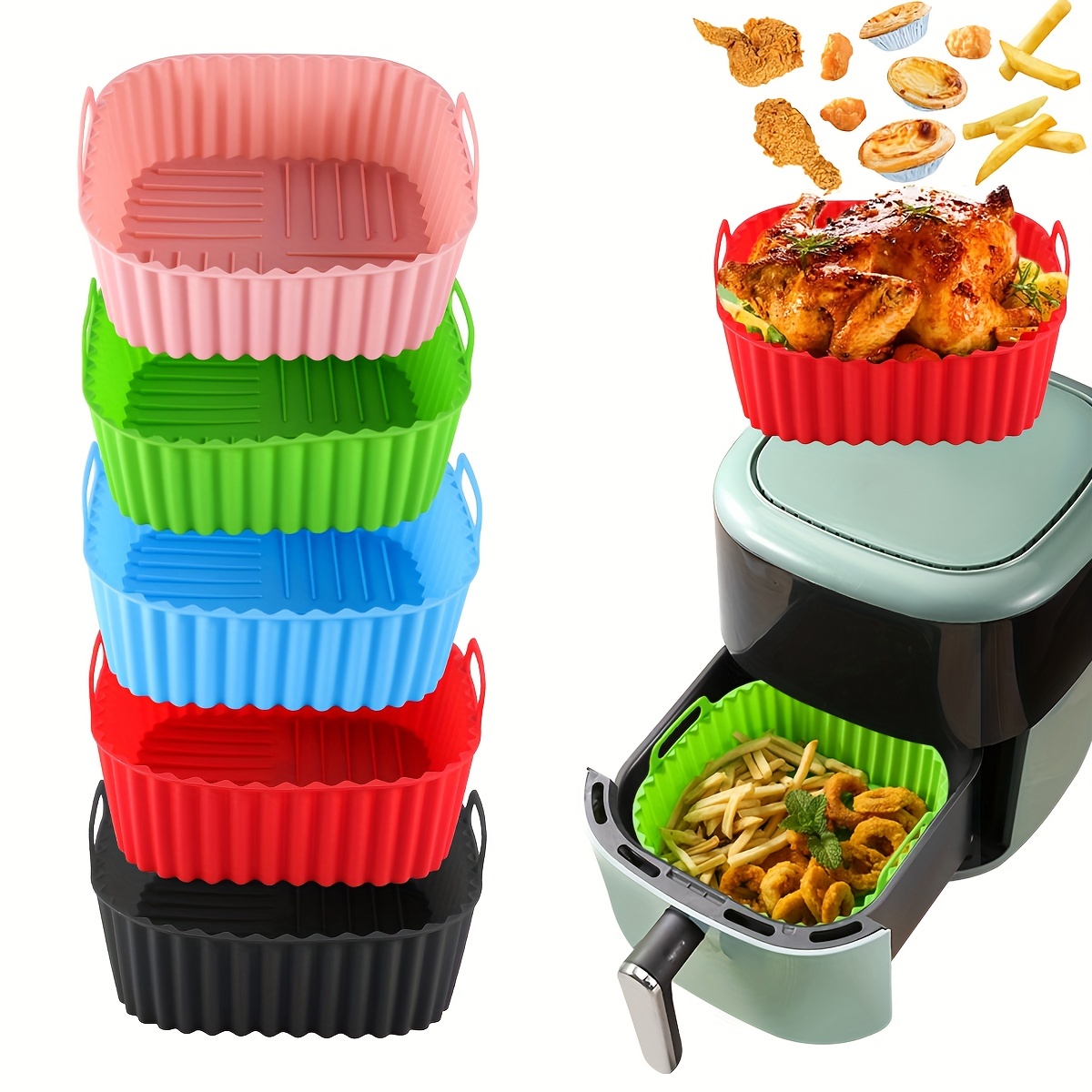 Kitchen Gadgets Air Fryer - 1 بطانة مقلاة هوائية مربعة من