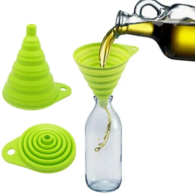Kitchen Gadgets For Small Kitchens - 1/4 قطعة قمع سيليكون قابل للطي