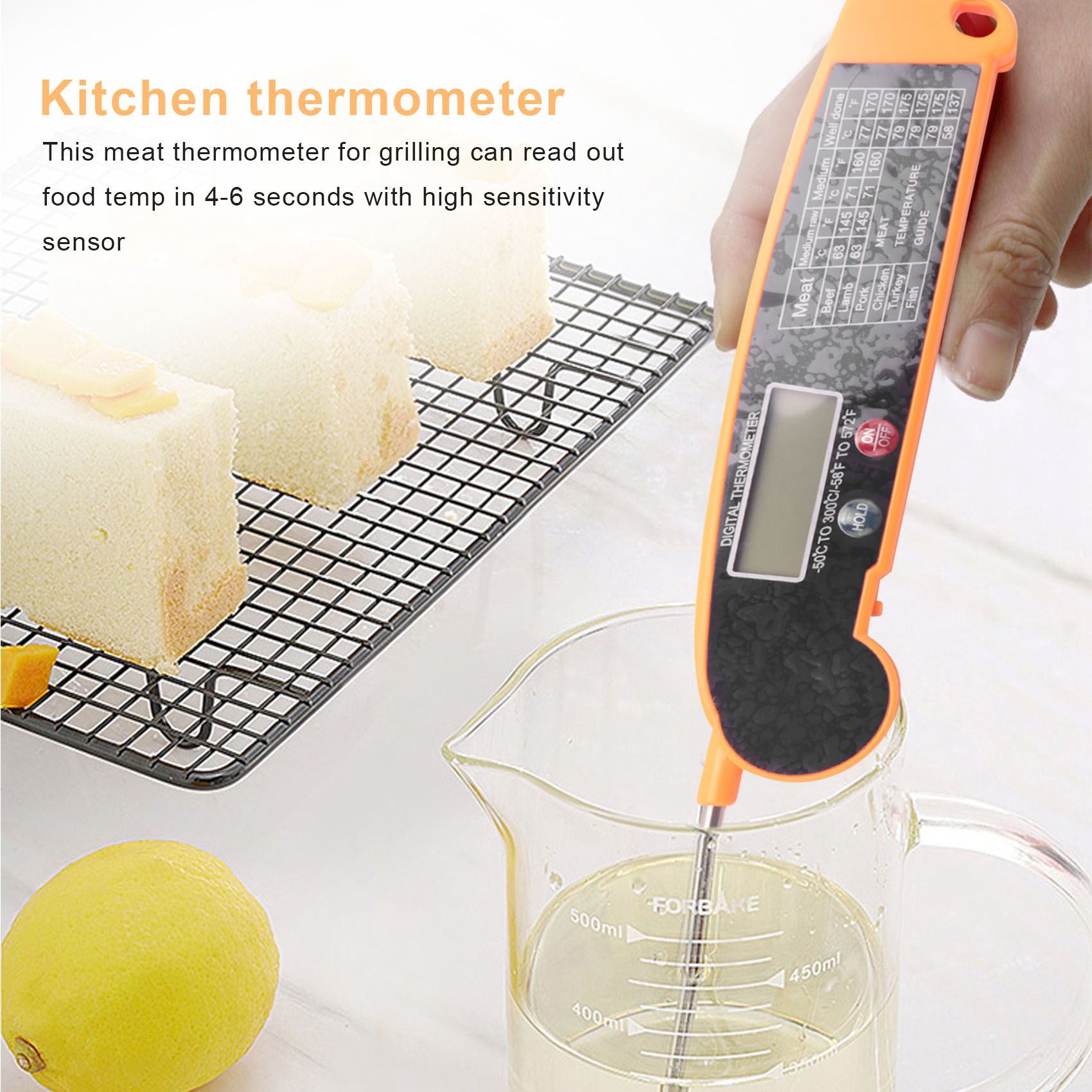 Instant Read Thermometer - ميزان حرارة رقمي للحوم مع مسبار