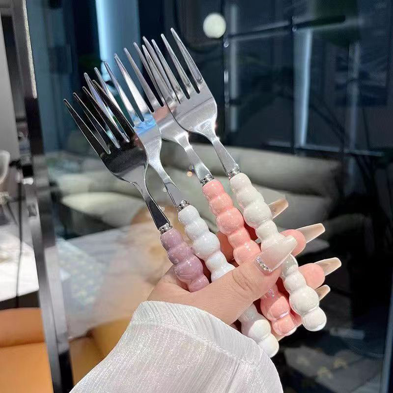 شوكة بمقبض لؤلؤي للحلويات، شوك - مراجعة Kitchen Gadgets Pasta وسعره