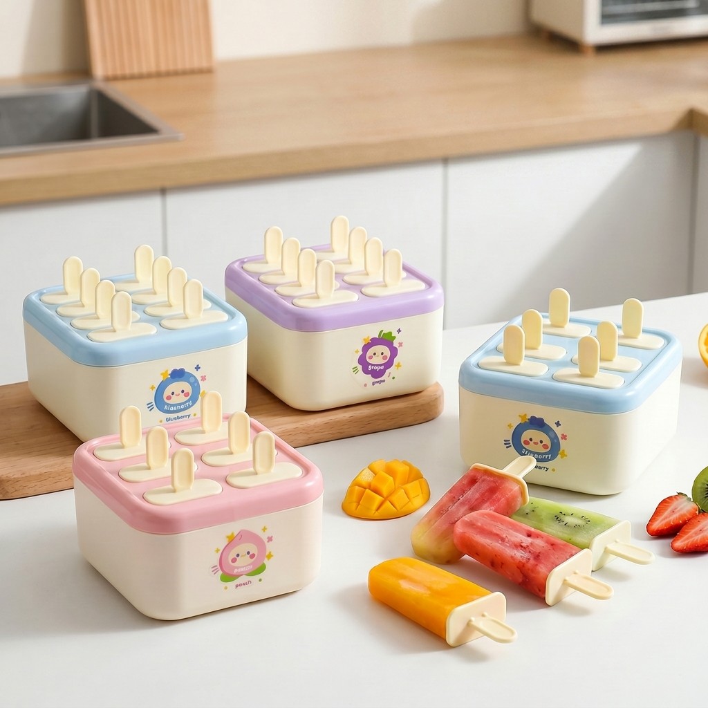 قالب مصاصات بلاستيكي مع غطاء،  - مراجعة Kitchen Gadgets For Kids وسعره