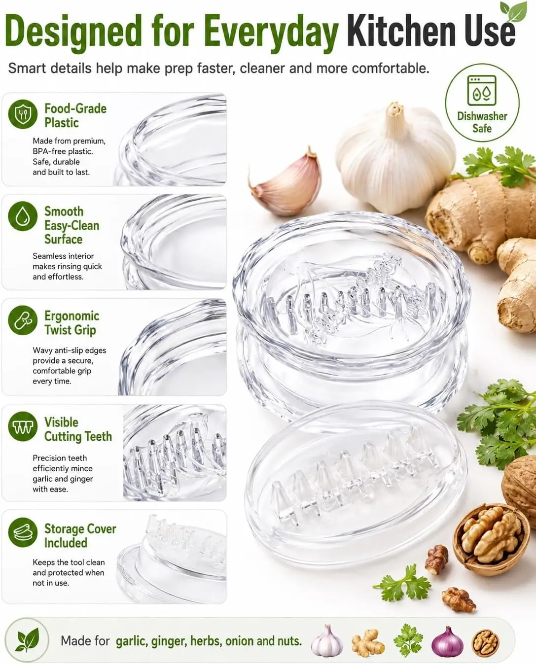 قطعتان من أدوات تقطيع الثوم وا - مراجعة Manual Garlic Press وسعره