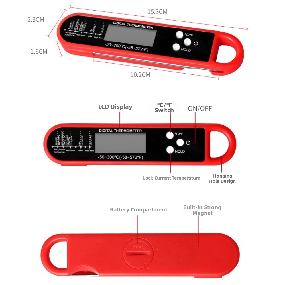 مقياس حرارة رقمي للحوم بشاشة ع - مراجعة Instant Read Thermometer وسعره