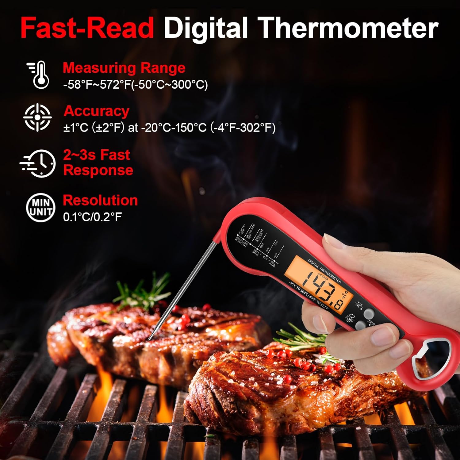 ميزان حرارة رقمي احترافي للحوم - مراجعة Instant Read Thermometer وسعره